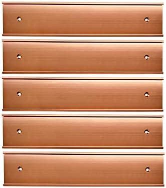 Nameplate Holder Wall or Door 5Pack (Rose Gold, 2“ × 10”)